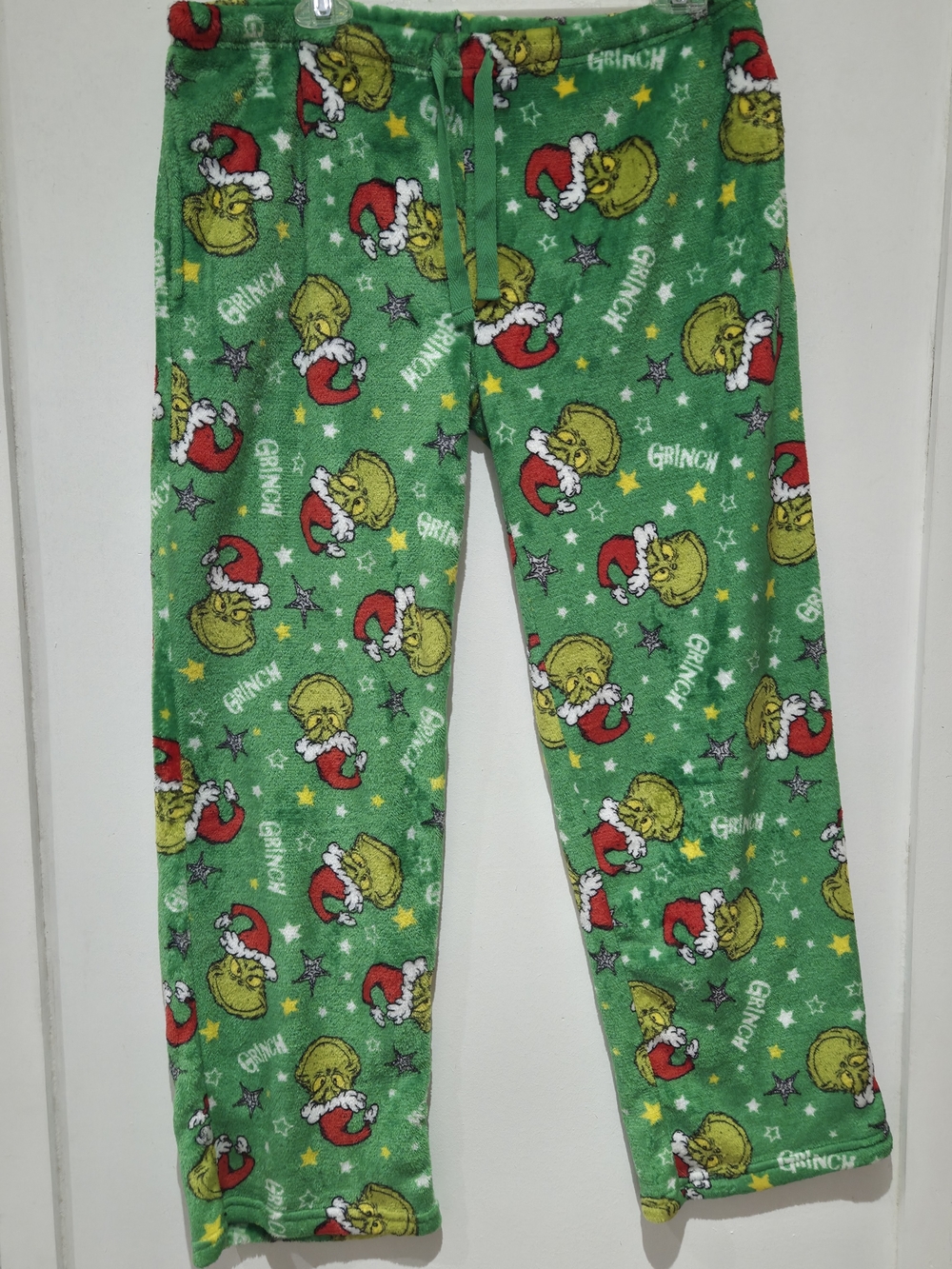 Dr. Seuss Grinch Green Red Holiday Fleece Pajama Pants
